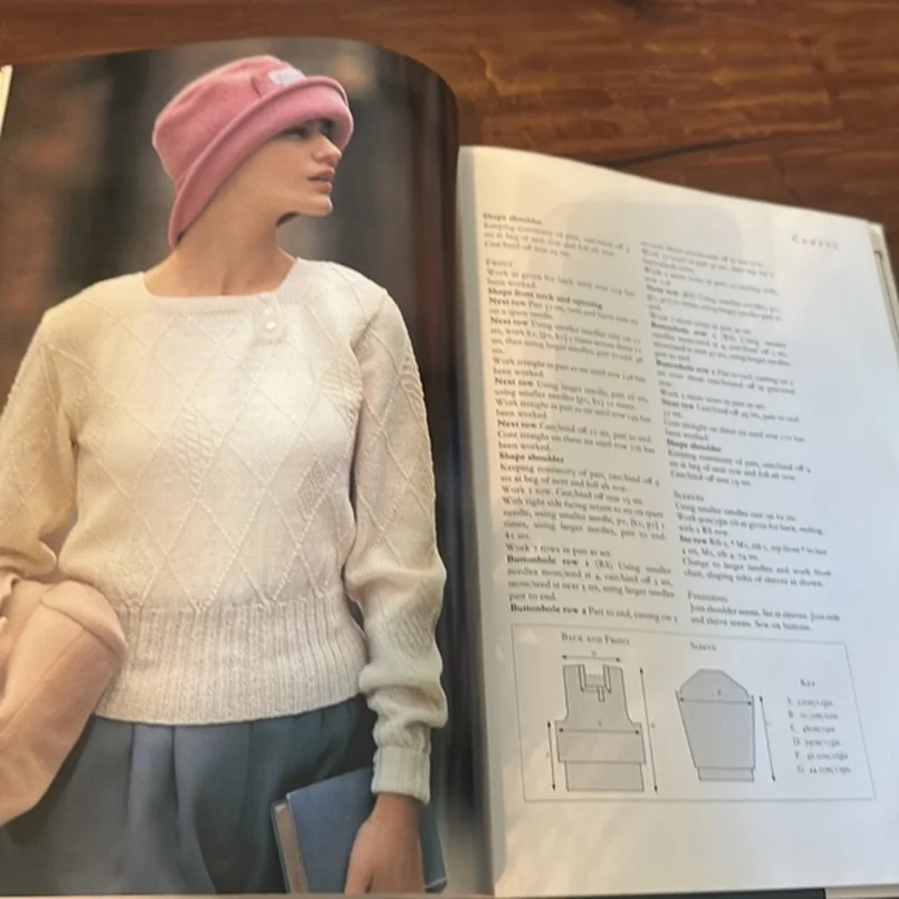 Jean Moss Designer Knits Collection HC book with pattern. 90s Vintage‎